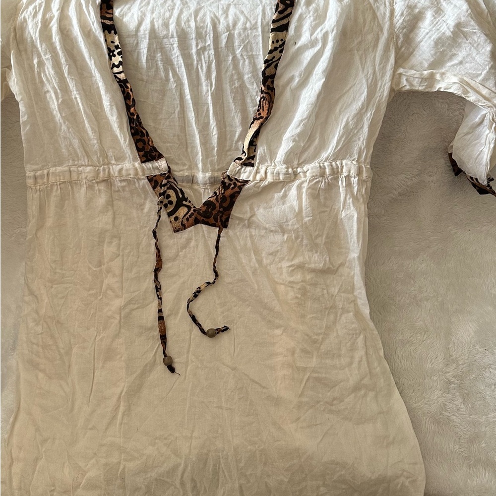 Merona Cream Swim Coverup with Leopard Trim - Picture 10 of 11